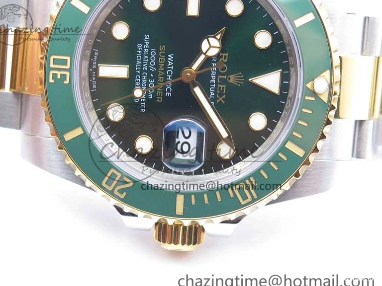 0115 Submariner 116613 LV VRF Best Edition YG Wrapped Bezel Green Dial on SS YG Bracelet A2836 MAX Version Compact 2920
